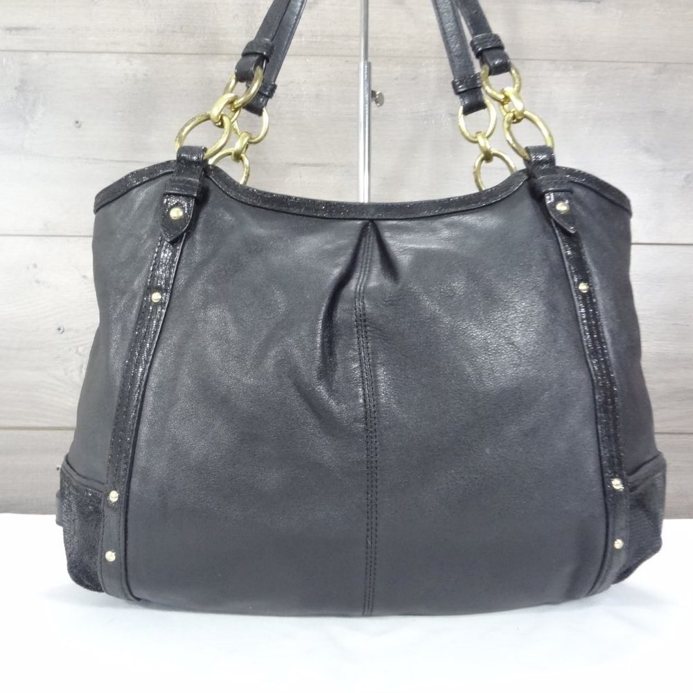 Coach F20812 Alexandra Python Chain Leather Shoulder Bag Tote - Picture 4 of 12
